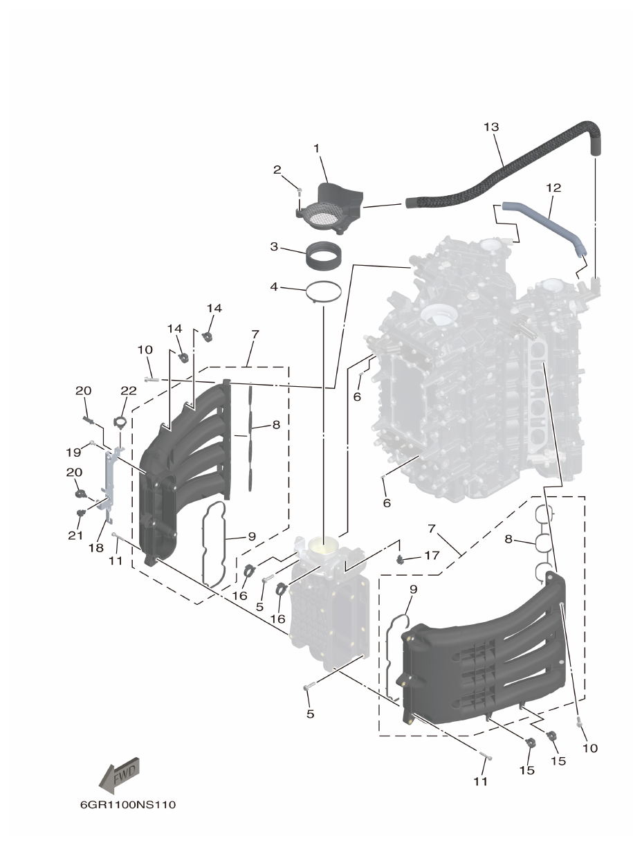 Yamaha XF425NSA2, XF425NSA7 INTAKE parts diagram